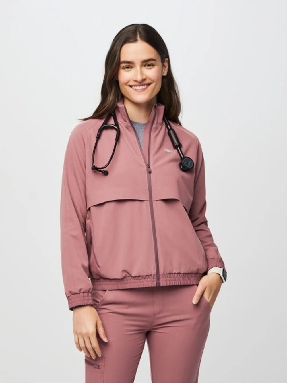 FIGS Women's Mauve Sydney Scrub Jacket